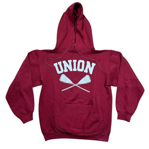 Vintage 70s Russell Athletic UNION Lacrosse School Hoodie Boxy USA Medium - Picture 1 of 5